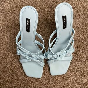 Light blue Nine West kitten heels